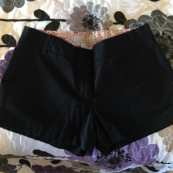 J Crew Chino Black Shorts. Size 6