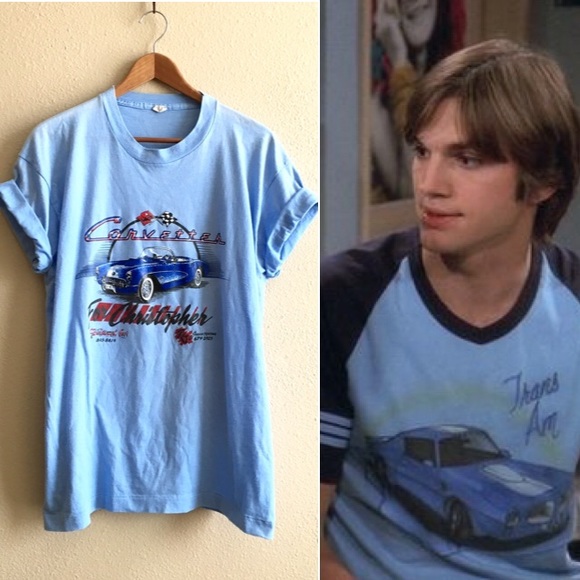 Vintage Tops - Periwinkle Corvette Tee