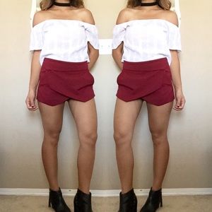 Forever 21 red origami skort