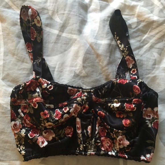 kimchi blue floral corset bra