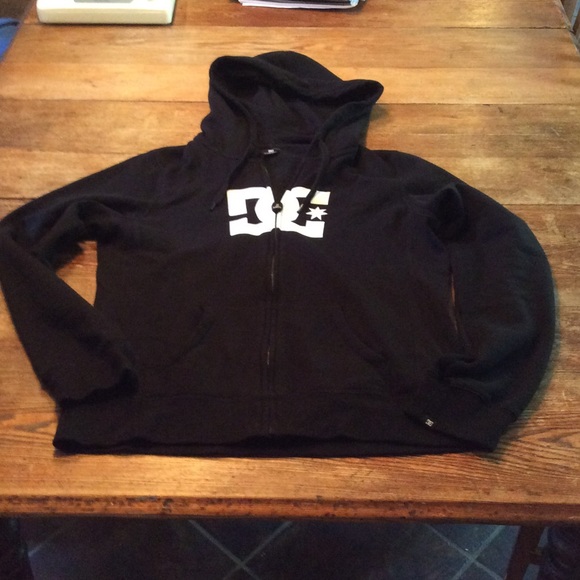 DC Black Zip Up Hooded Sweatshirt Women's size L