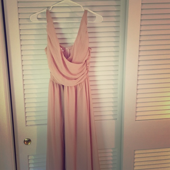 Peach champagne chiffon gown - formal