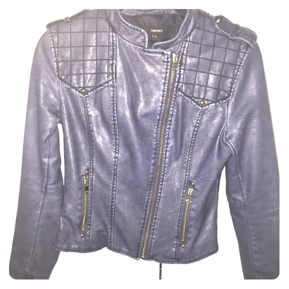 Badass MOTO jacket | faux leather | dark blue