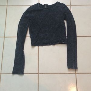 Forever 21 Long sleeve acid wash crop top