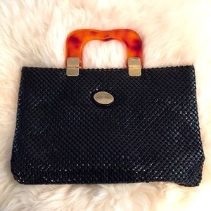 Vintage Elka Metal Mesh Clutch w/ Lucite Handles