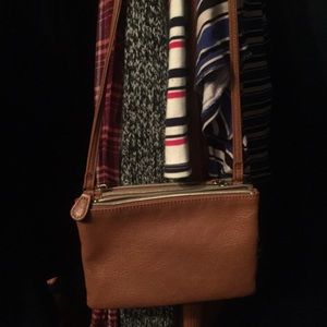 brown leather cross body bag