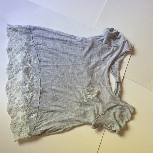 Gray top.