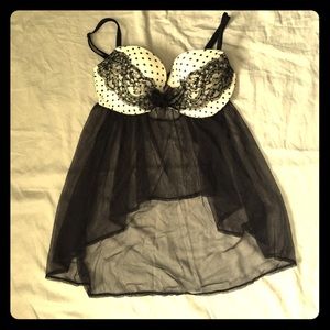 Victoria secret lingerie chemise polka dots
