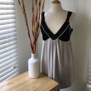 DARLING BLACK GRAY TUNIC TOP