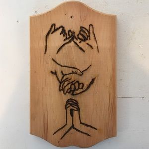 "Promise you love me?" Wood carving