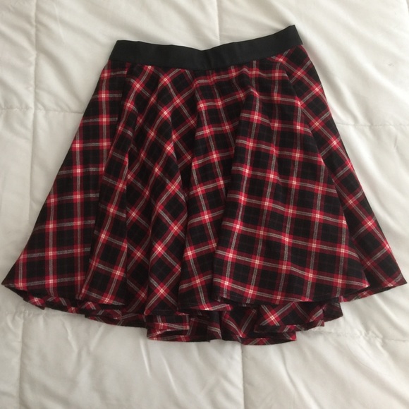 Forever 21 Black and Red Plaid Skirt