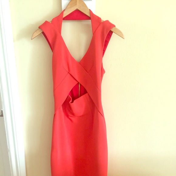 Nicholas orange midi length dress