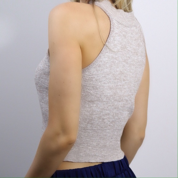 Oatmeal Knit Crop Top *Last! - Picture 3 of 4