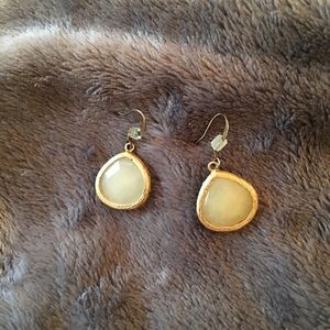 Yellow Rain Drop Ear Rings