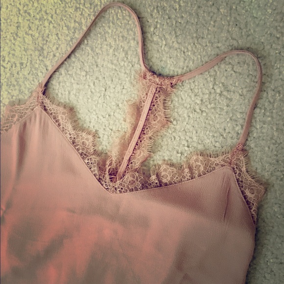 NWT Sexy Blush Pink Eyelash Lace Tank Top