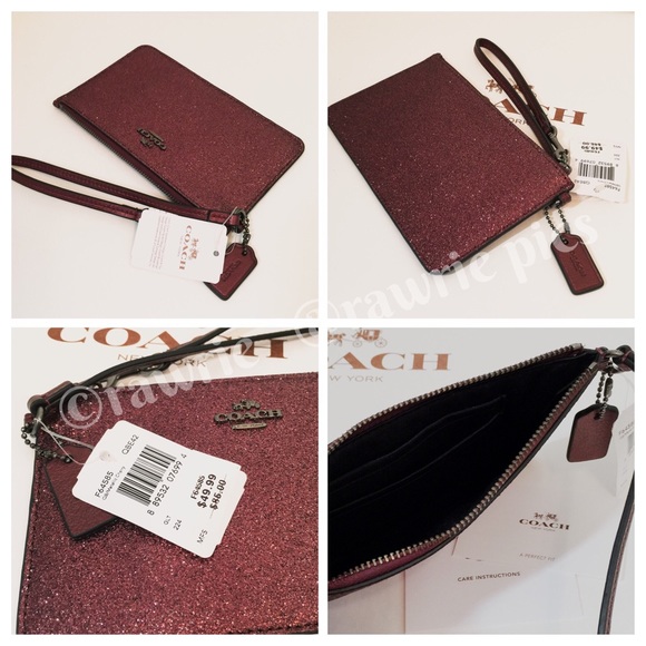 SALE New Coach metallic glitter wristlet gift box - Picture 2 of 2