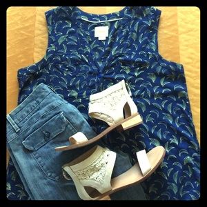 Anthropologie Banana Print Top