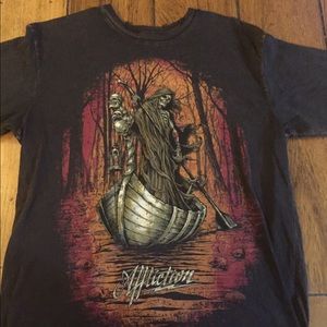 Men's affliction t shirt size med live fast