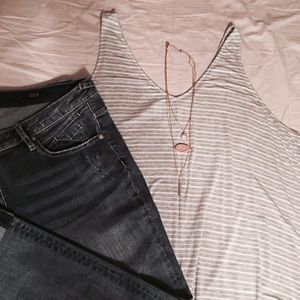Gray Stripe Tunic Tank