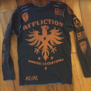 Men's long sleeve Affliction shirt size Medium EUC