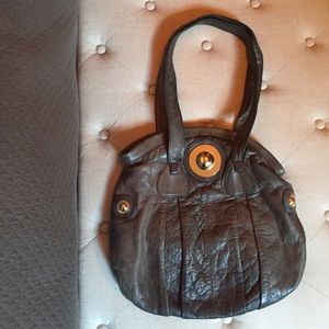 Gustto Dark Gray Leather Tote