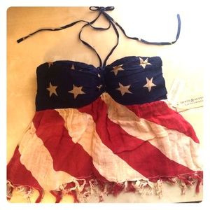 Patriotic strapless summer top