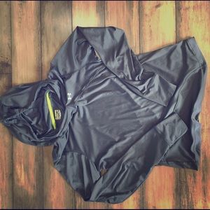 Hooded Under Armour running pullover.