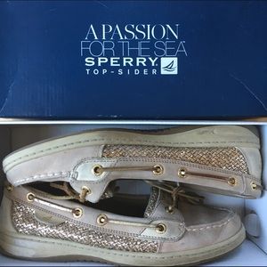 Sperry Angelfish Gold Glitter Shoes