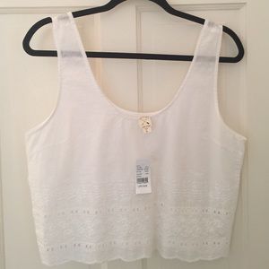 NWT white crop tank
