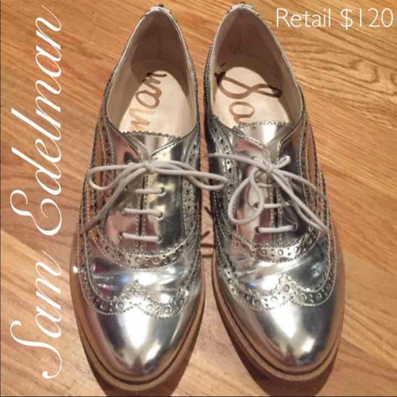 Sam Edelman Shoes - Sam Edelman Metallic Silver Oxford