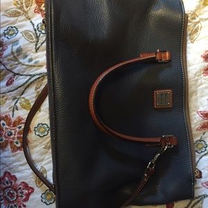Dooney & bourke dark grey with tan purse