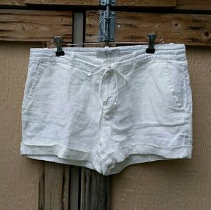 Joie white linen shorts