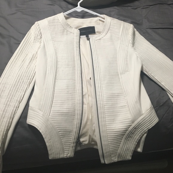 Off white size small BCBGMAXAZRIA leather jacket