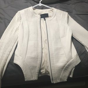 Off white size small BCBGMAXAZRIA leather jacket