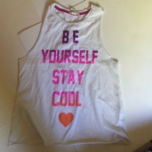 Kids white muscle shirt.