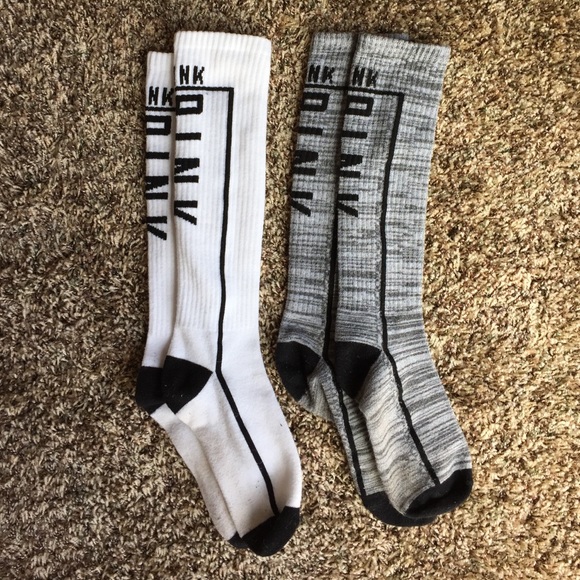 VS Pink two pair of tube socks