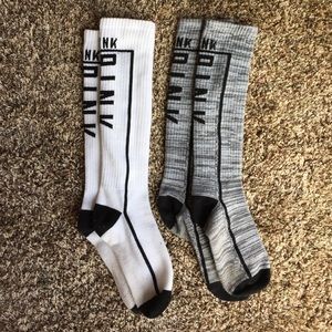 VS Pink two pair of tube socks