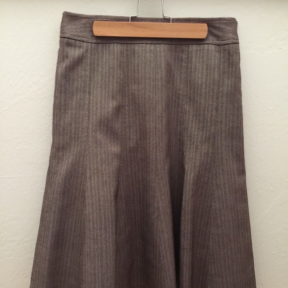 Brown and grey herringbone skirt