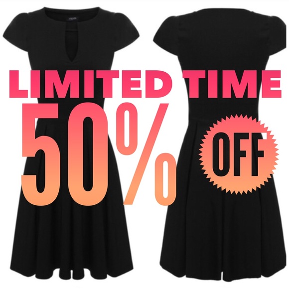 🚺Fit & Flare V-Neck Dress