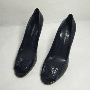 Enzo Angiolini Open Toed Blue Heels Sz 8.5M