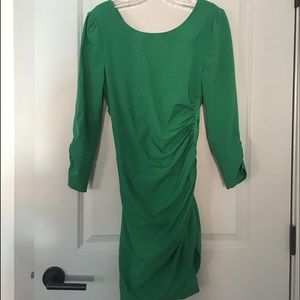 Emerald green cross backless dress