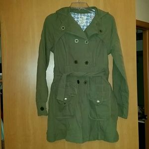 Tulle Olive Trench coat in size small Tulle Olive Trench coat in size small