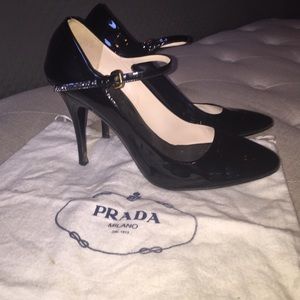 Prada Black Patent Leather Mary Jane Shoes