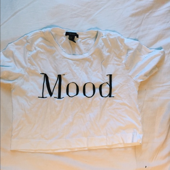 White 'Mood' Forever 21 Shirt