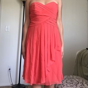 Short crinkle chiffon dress - Persimmon