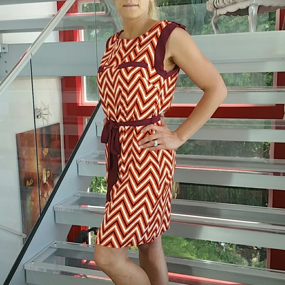 SOLD "Chic n' Chevron" print dress NWOT - Picture 2 of 3