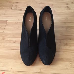 Black suede stilettos