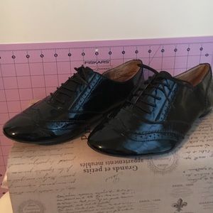 Black Patent Leather Oxford Flats