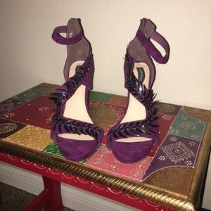 Edgy Purple Open Toe Heels