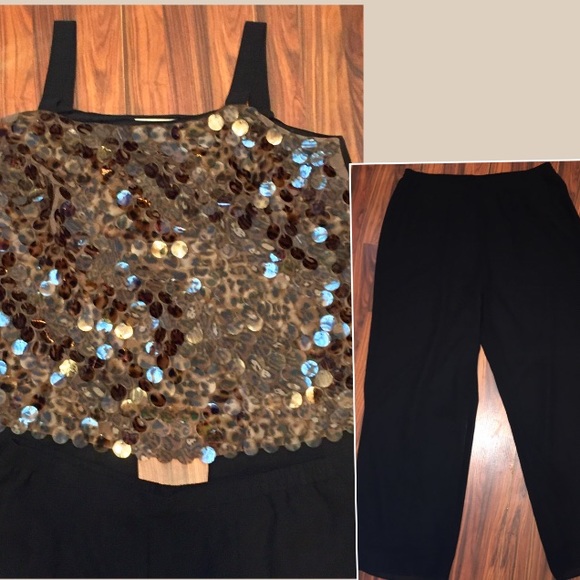 Embellished w/ Chandler Sequin• Sheer Pants•Plus